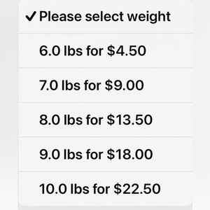 Extra postage charges OVER 5 lbs